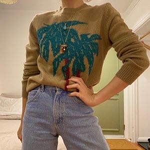 Camel hair sweater with palm by Paul smith (medium)